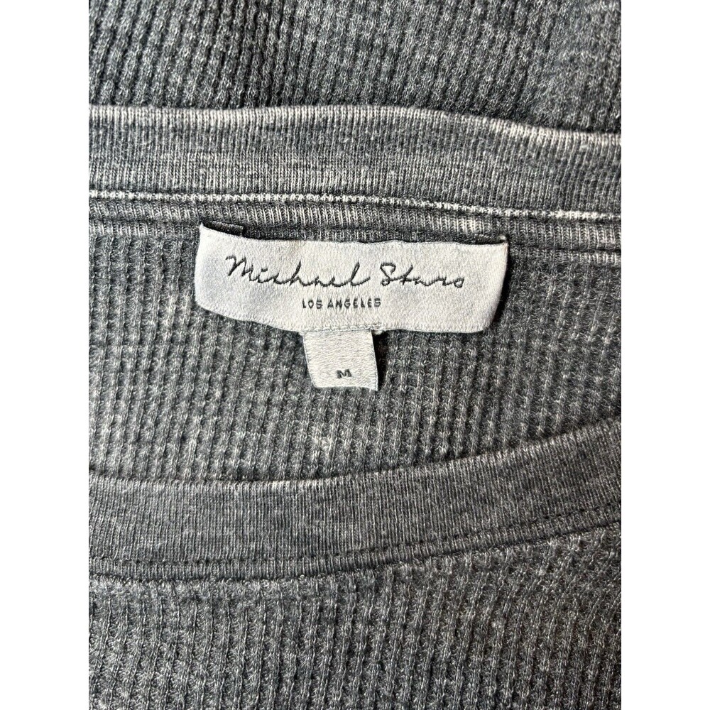 Michael Stars gray waffle long sleeve fade thermal top M - Picture 3 of 4